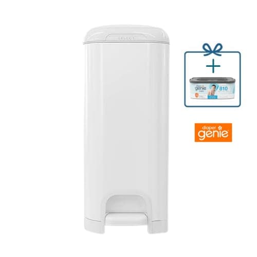 פח חיתולים נירוסטה Diaper Genie Select + מחסנית שקיות לכ 5 חודשים