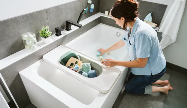 ⁦ארגונית אחסון ומדף אמבטיה Angelcare – כל הצעצועים במקום אחד⁩ – תמונה ⁦4⁩