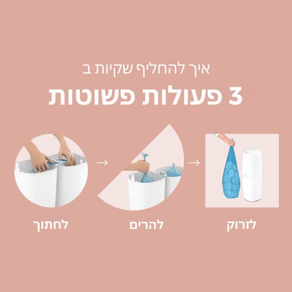 ⁦פח חיתולים - Classic XL -angel care - מחסנית במתנה⁩ – תמונה ⁦4⁩